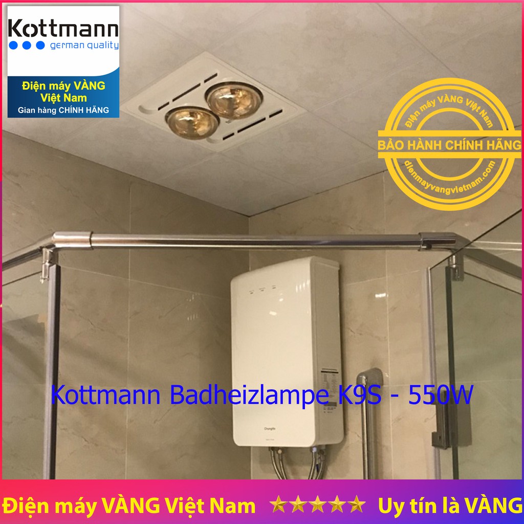 Đèn sưởi âm trần 2 bóng cao cấp Kottman K9S