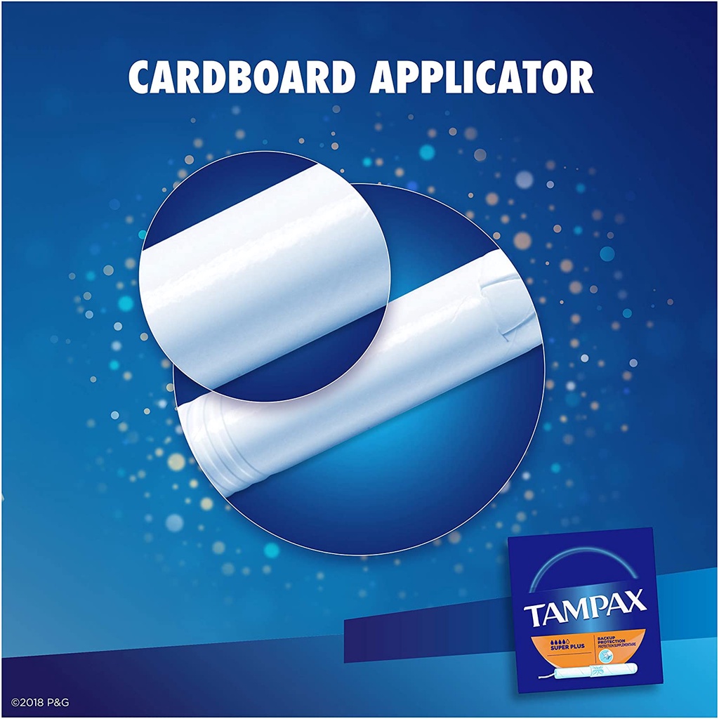 Tampax Cardboard Tampon Super Plus loại 4 giọt 40 miếng cán giấy không mùi