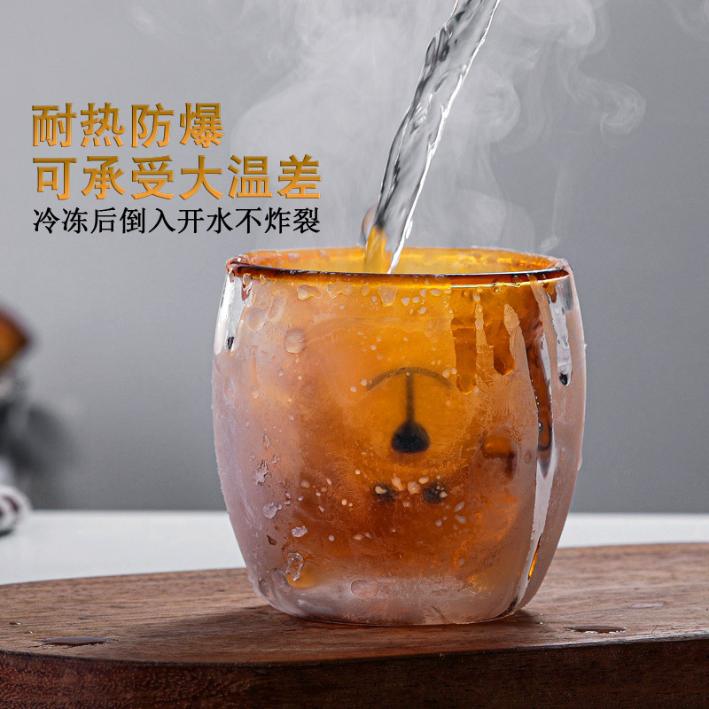Động vật hoạt hình dễ thương Đôi cốc nước thủy tinh chịu nhiệt Cốc sữa Cốc ăn sáng Cốc trà Cốc nước ép mèo Cốc