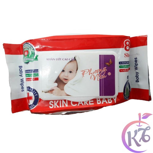 Combo 40 Khăn giấy ướt Baby wipes cao cấp bịch 80g an toàn dành cho bé ( LOẠI KHÔNG MÙI ) - Khăn giấy ướt không hương