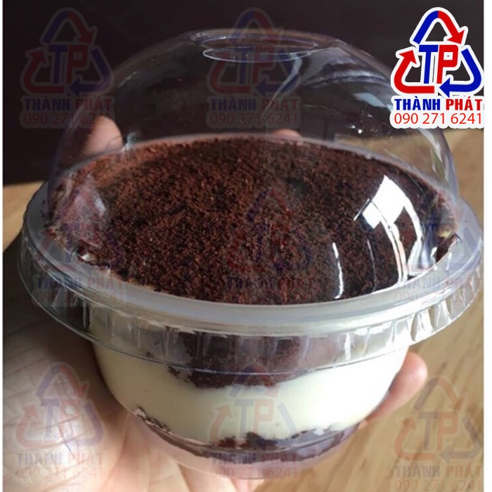 100 Ly kem lùn nắp cầu - Ly đựng tiramisu - Ly đựng bánh mousse