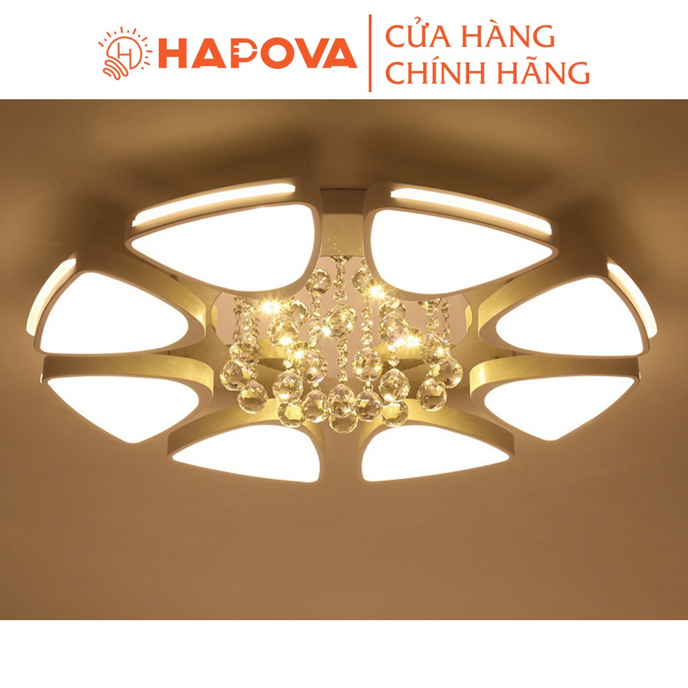 Đèn ốp trần phòng khách bằng pha lê HAPOVA SAPER 0908