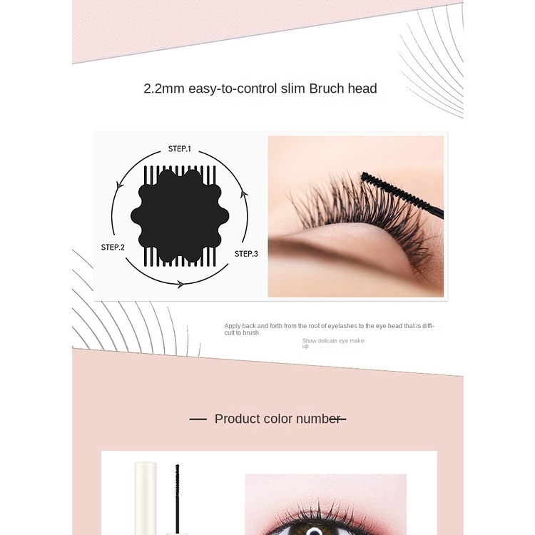 Mascara Đầu Mảnh Chống Thấm Nước Lâu Trôi Không Nhòe Chuốt Dài Dày Và Cong Mi