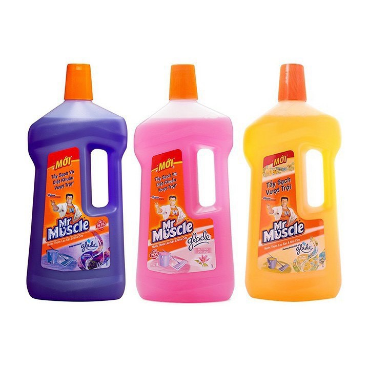 NƯỚC LAU SÀN MR MUSCLE DIỆT 99% VI KHUẨN 1000ML  mới