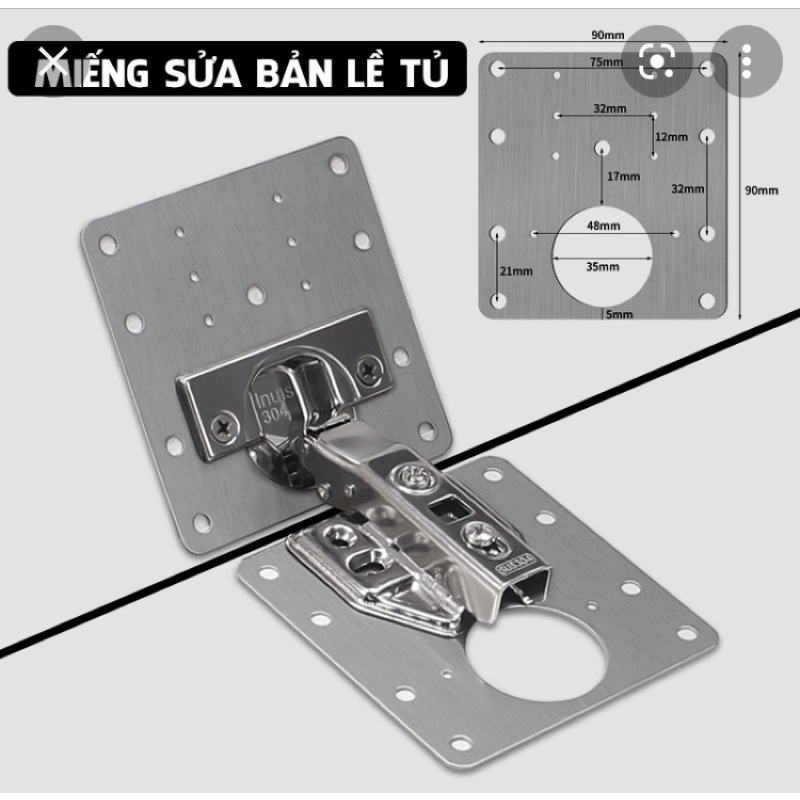 Miếng thép không gỉ 304 sửa chữa bản lề hỏng .