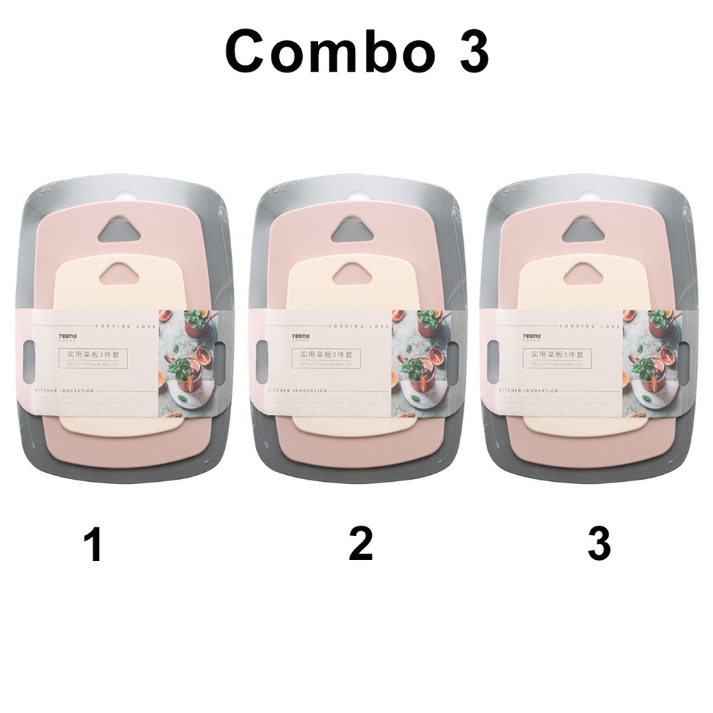 Thớt Kháng Khuẩn 5D Chống Trơn Trượt & Chống Xước Bề Mặt Độ Cứng Tốt Thớt Thái Băm Nhựa Lúa Mạnh Chống Nấm Mốc