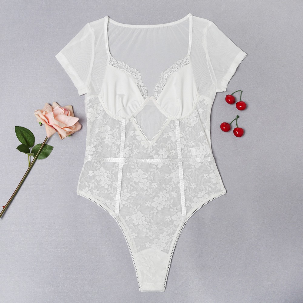 Áo liền thân Jumpsuit nữ cộc tay FREE SHIP hoa thêu quyến rũ