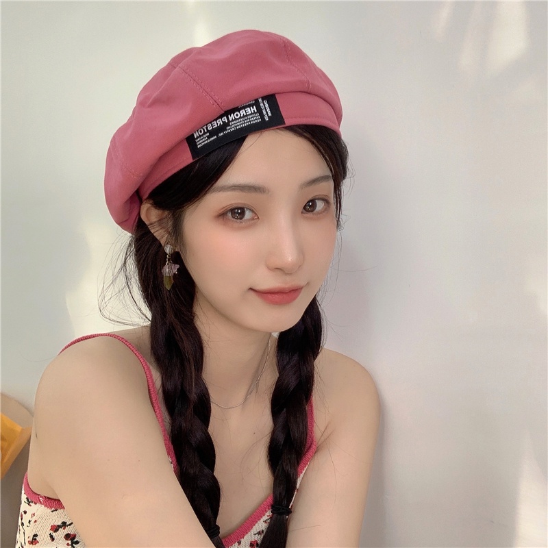 Mũ Beret Mỏng Họa Tiết Chữ Phong Cách Retro Nhật Bản Cho Nữ
