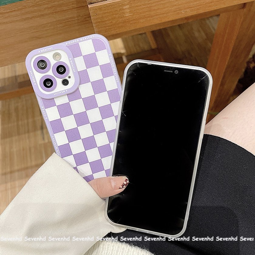 Ốp Điện Thoại Họa Tiết Kẻ Ô Đơn Giản Cho iPhone 14 13 12 11 Pro Max SE2020 X XR Xs Max 7 8 6 6s Plus