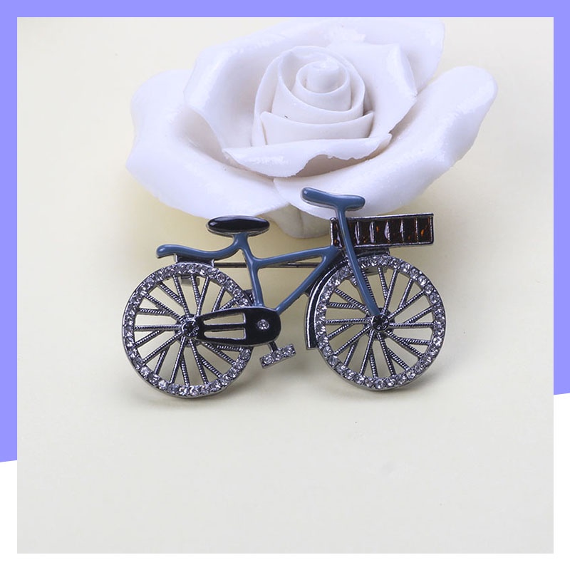 Ghim Cài Áo Hình Xe Đạp Đính Đá Nhân Tạo Thời Trang