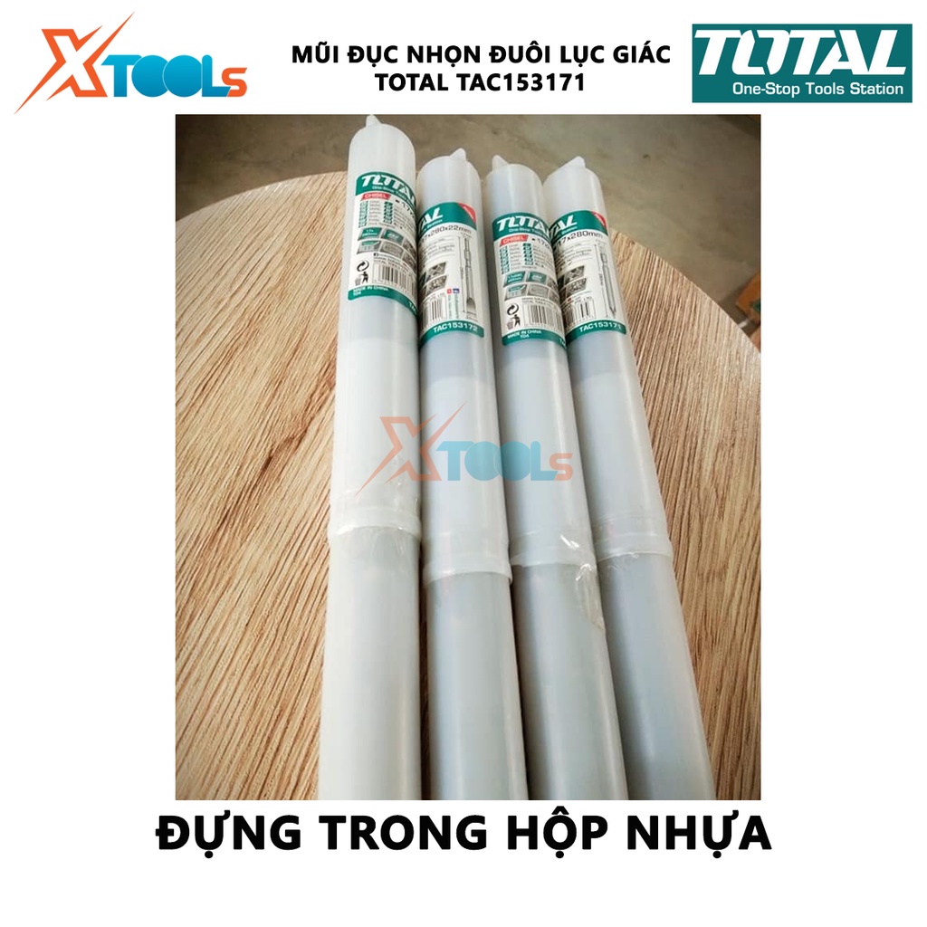 Mũi đục nhọn đuôi lục giác Total TAC153171 | mũi đục nhọn size 17x280mm, nhọn, độ bền cao, chịu nhiệt [XTOOLS]