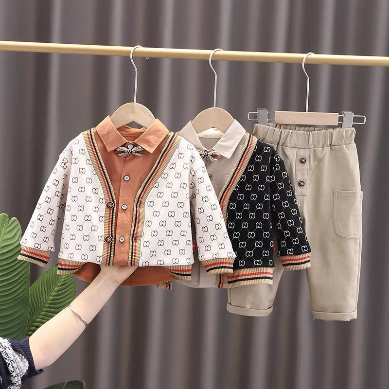 Set Quần Áo Ba Món Phong Cách Phương Tây Thời Trang Xuân Thu Cho Bé Trai Iw1y 2022