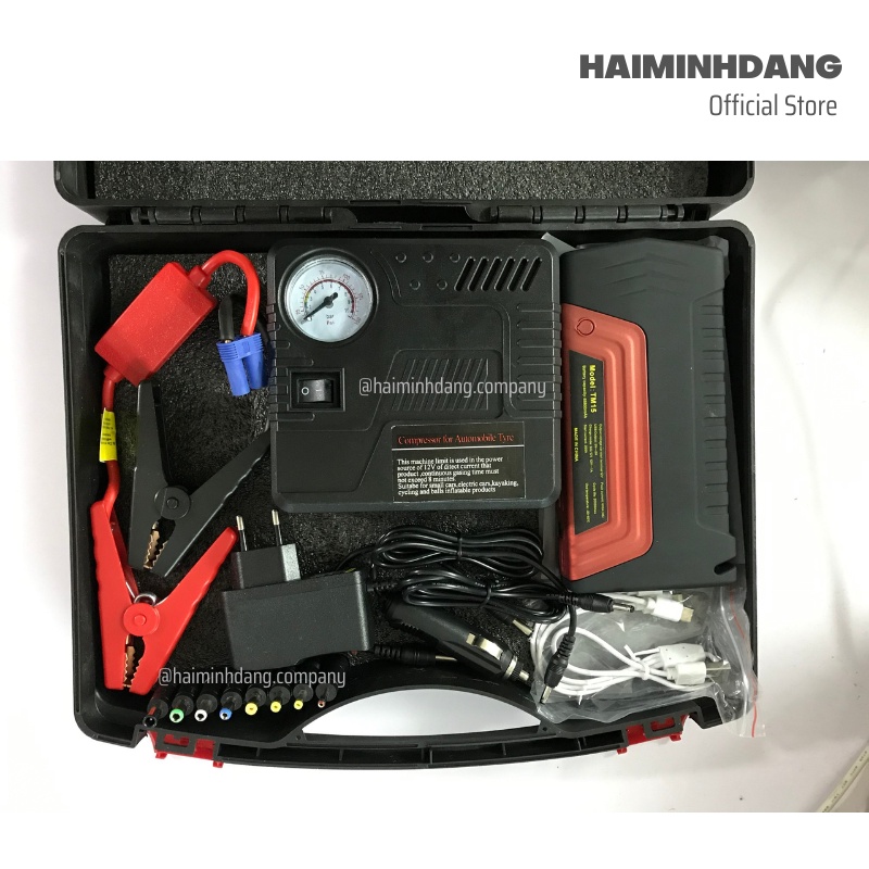 Bộ sạc ắc quy 12V cho ô tô, bộ kích nổ ô tô kèm bơm, kích điện xe hơi, cứu hộ kiêm sạc dự phòng đa năng