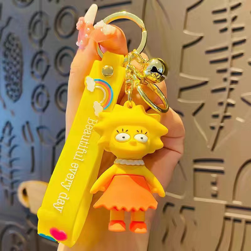 Móc Khóa Nhựa Pvc Hình Gia Đình Simpsons Hoạt Hình Dễ Thương
