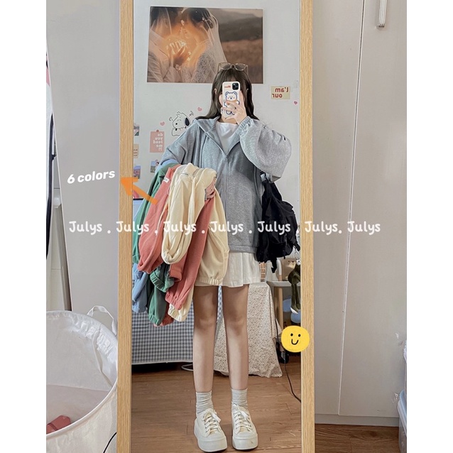 Áo khoác hoodie nỉ tăm dáng rộng (ảnh thật shop chụp kèm video) | BigBuy360 - bigbuy360.vn