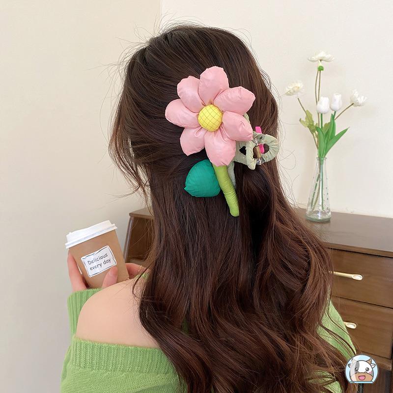 Kẹp Tóc Vải Họa Tiết Hoạt Hình Ba Chiều Phong Cách Hàn Quốc Dễ Thương Dành Cho Nữ