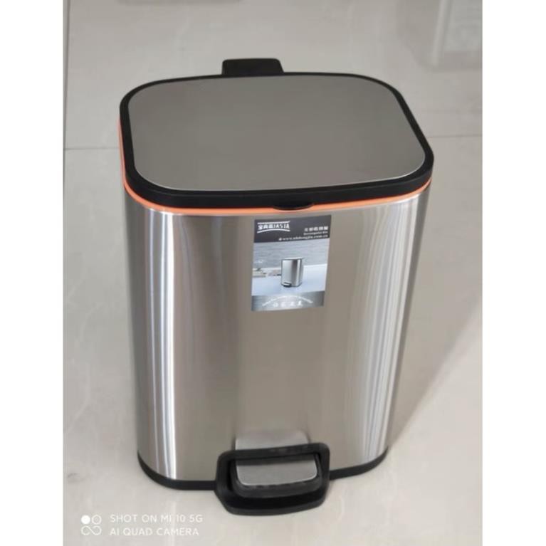 Thùng rác inox vuông loại to 16L và 20L hàng nhập khẩu cao cấp