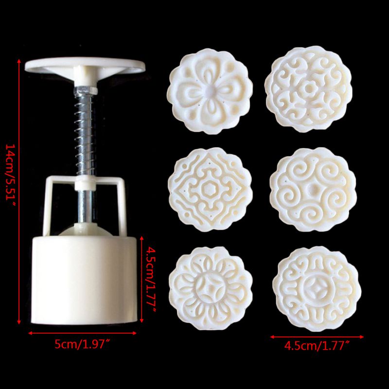 Set 6 Khuôn Làm Bánh Trung Thu / Trung Thu Hình Hoa 3d 50g Diy