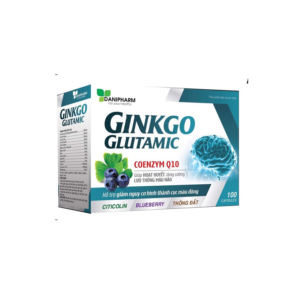 GINKGO GLUTAMIC COENZYM Q10 - HOẠT HUYẾT DƯỠNG NÃO - TUẦN HOÀN - LƯU THÔNG MÁU NÃO - NGĂN HÌNH THÀNH CỤC MÁU ĐÔNG