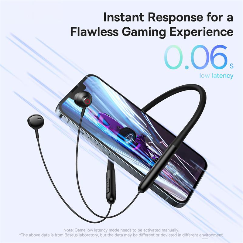 Tai nghe bluetooth Baseus Bowie P1 tai nghe choàng cổ thể thao chống nước Pin trâu lên đến 25h nghe nhạc