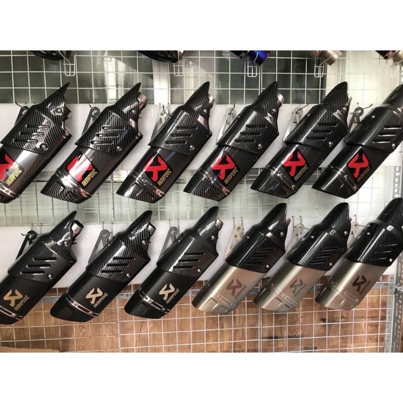 Pô Ak R1 Akrapovic R1 Tem khắc + Cổ inox 304 2 khúc màng lọc tổ ong