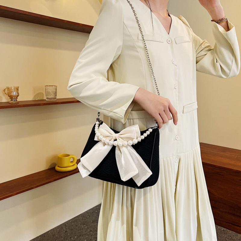 Túi đeo vai IELGY đính ngọc trai nhân tạo nhỏ xinh thời trang cho nữ