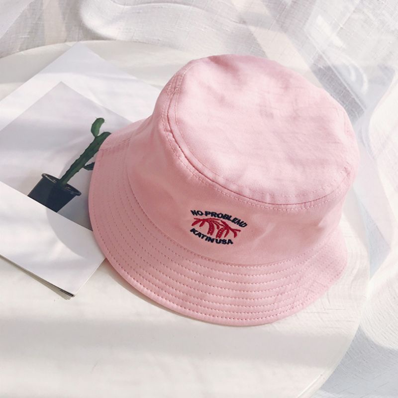 Nón Bucket Vành Rộng Thêu Chữ Vui Nhộn Thời Trang Mùa Hè Cho Bạn Gái Có 22 Màu