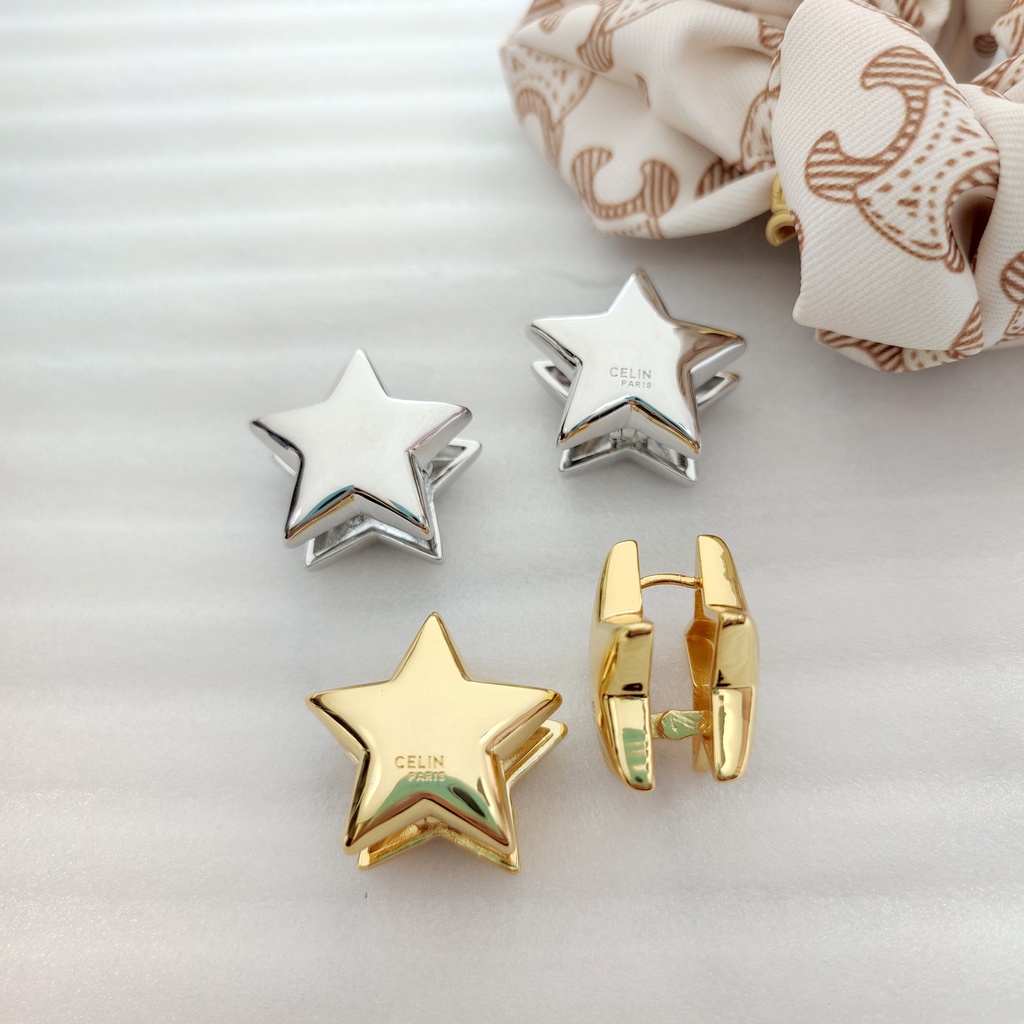Khuyên Tai Ngôi Sao Năm Cánh Mạ Vàng 18k Dễ Thương Dễ Phối Đồ Dành Cho Bạn Nữ NO.0416 A373