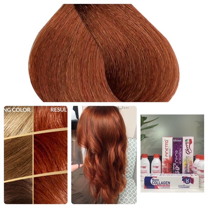 Tuýp Kem nhuộm tóc màu vàng đồng tông sáng vừa Medium Copper Blonde 7.4