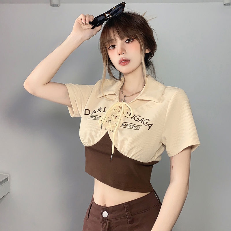 Áo thun COZOKC ngắn tay dáng ôm in họa tiết kiểu cổ điển cá tính