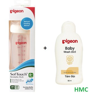 Bình sữa pp plus 330ml + tặng 01 chai tắm gội 50ml
