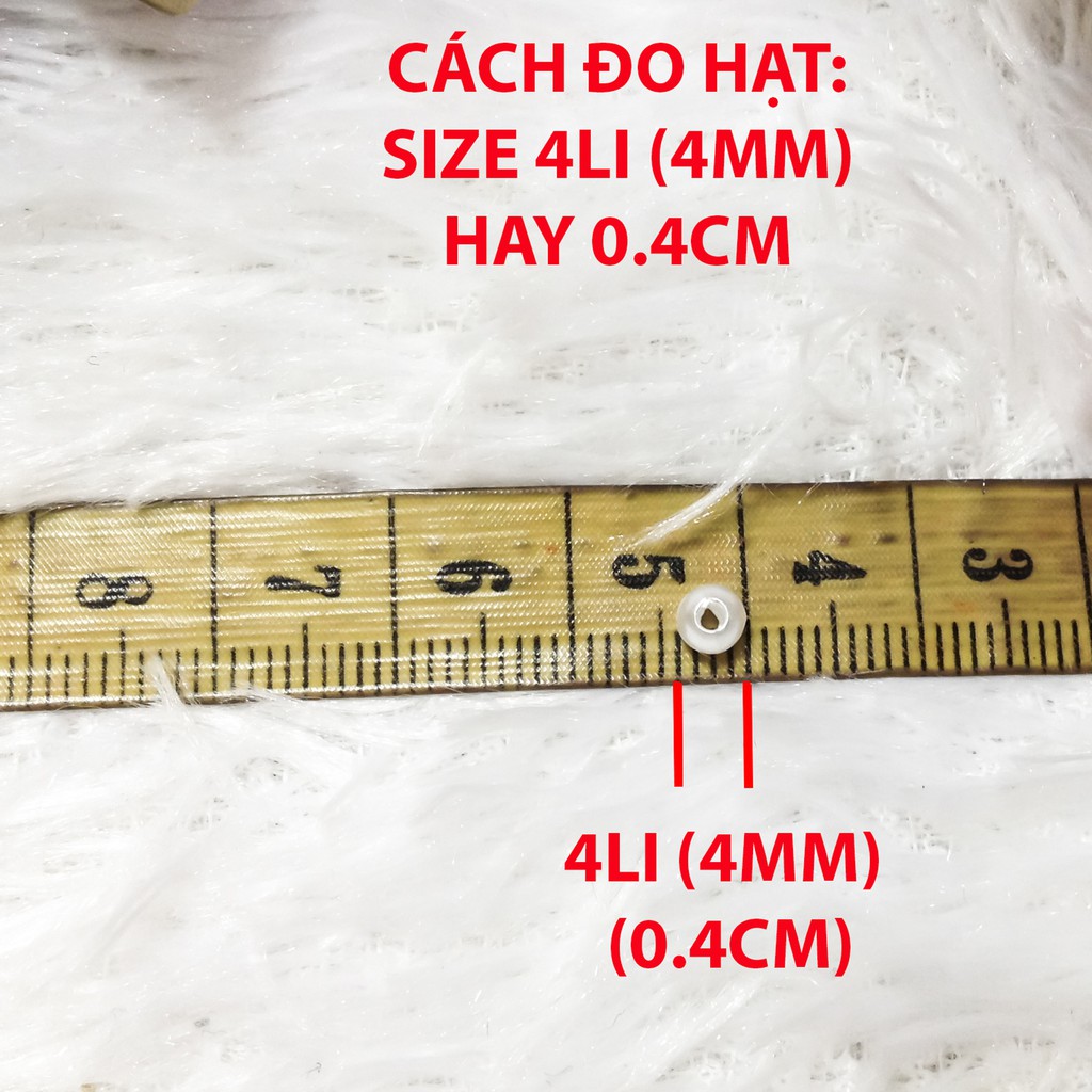 200 hạt cườm nhựa size 4mm tròn nhiều màu hạt xỏ vòng đẹp