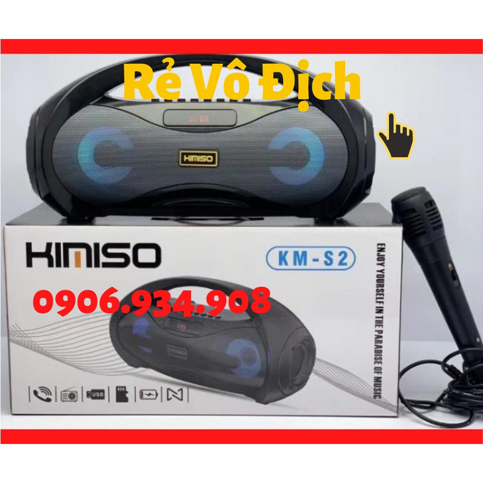 Loa Hát Karaoke Bluetooth Xách Tay Kimiso KM-S1 Loa Bluetooth Karaoke  Tặng Kèm 1 Mic Hát, Bass Cực Hay LED Sống Động
