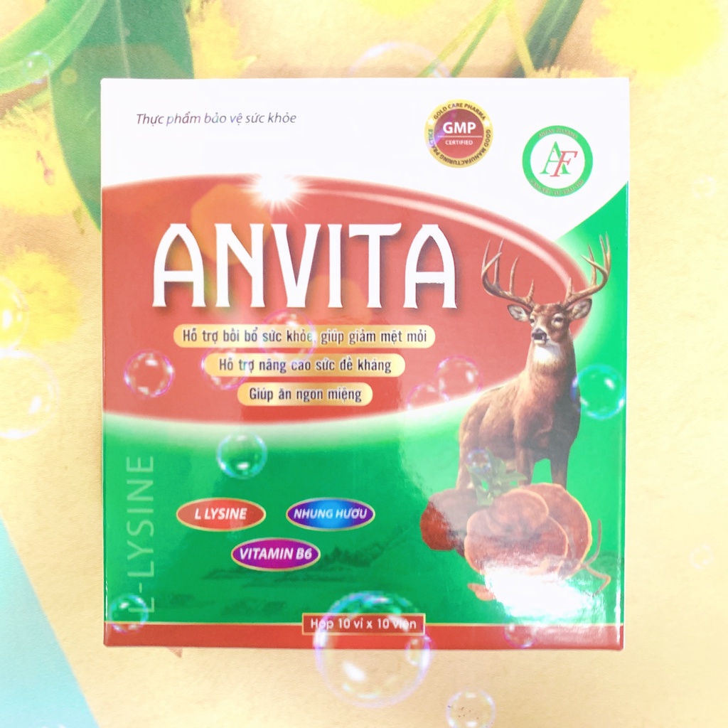 Viên uống ANVITA Hộp 100 viên giúp ăn ngon miệng, nâng cao sức đề kháng