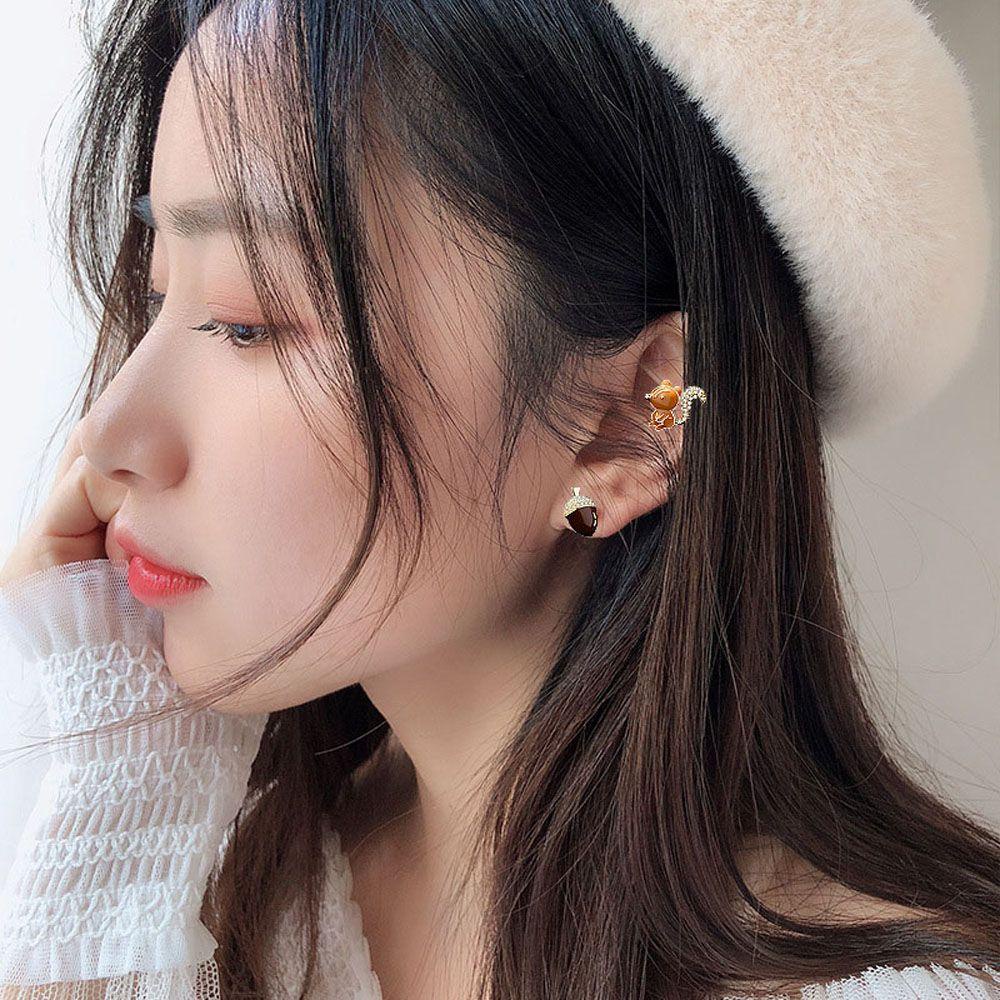 Bông Tai Hình Nón / Động Vật Hoang Dã Thiết Kế Bất Đối Xứng Dễ Thương Thời Trang