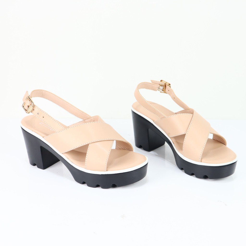 Giày sandal nữ thời trang quai chéo đế đúp cao 8cm đi chơi dạo phố Cillie 1171