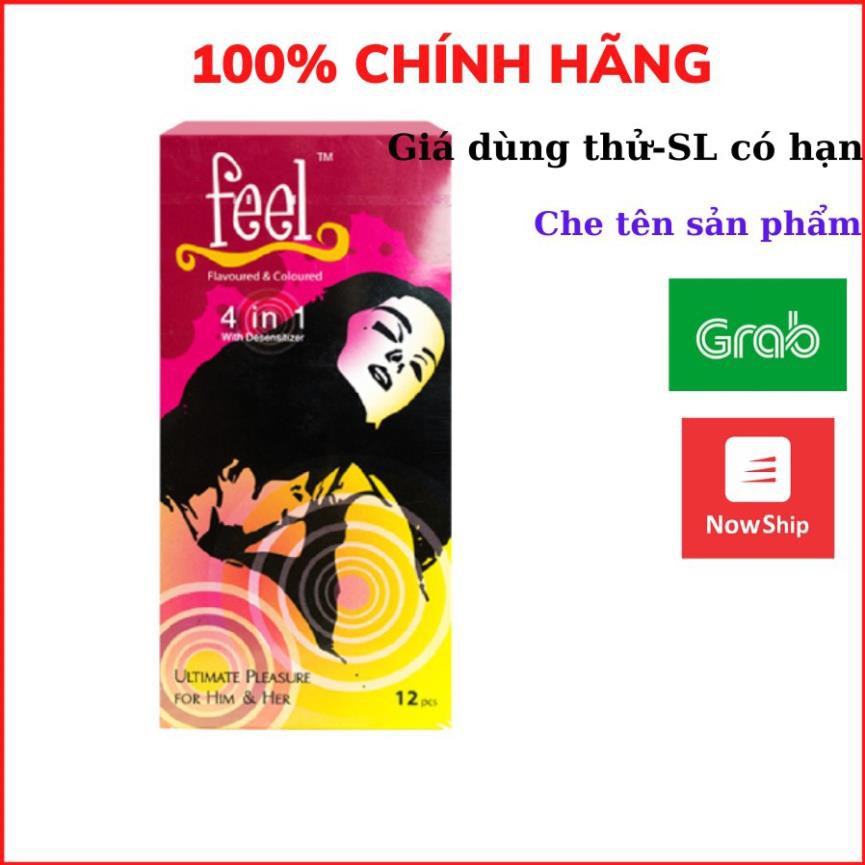 Bao Cao Su Feel 4 in 1 - Siêu mỏng, gân, gai - Hộp 12 bao