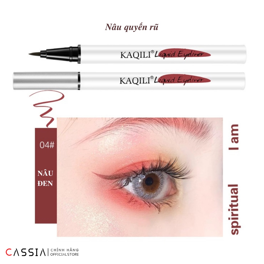 [Tặng mặt nạ] Bút Kẻ Mắt Nước KAQILI Lâu Trôi Không Lem Chống Nước Eyeliner waterproof 4 Màu - Nội địa Trung