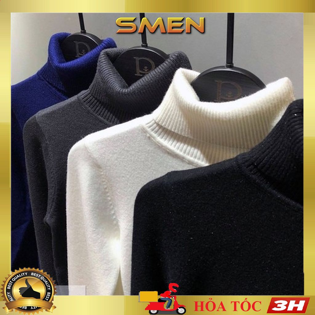 Áo Len Nam Cổ Lọ Tay Dài Chất Len Lông Cừu Mềm Mịn Thời Trang Cao Cấp