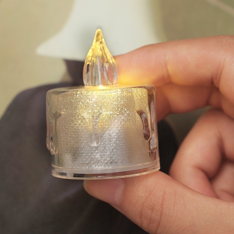 1 Đèn LED Hình Nến Không Lửa Trong Suốt Trang Trí Tiệc Sinh Nhật/Tiệc Cưới