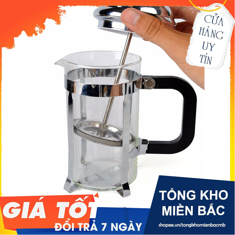 Bình pha cafe kiểu Pháp có Lưới lọc và nắp bằng thép không rỉ