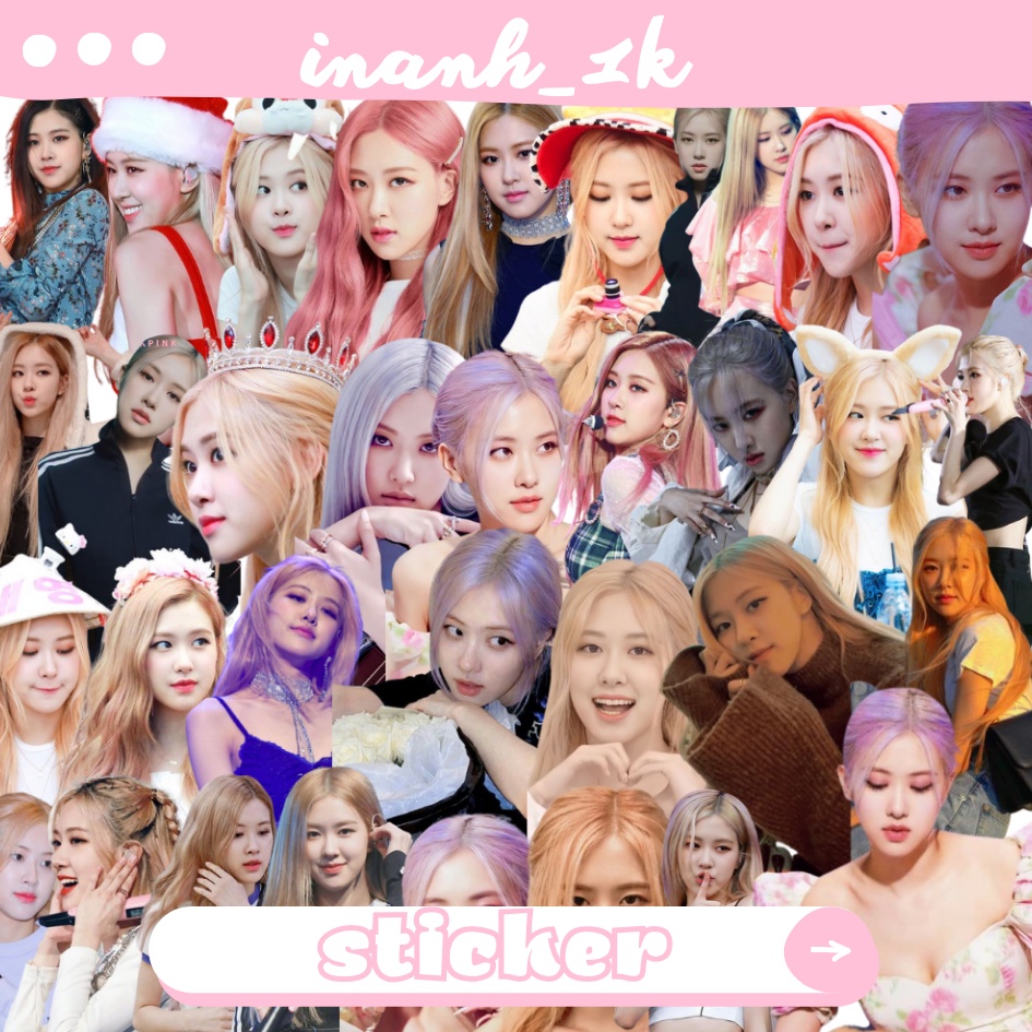 Bộ 100 hình dán thành viên Rose nhóm Black Pink