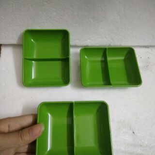 Đĩa chấm đĩa đựng nước chấm gia vị phíp 2 ngăn