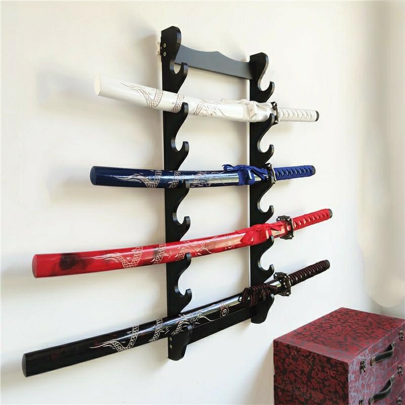Giá Để Kiếm Gỗ Treo Tường 8 Tầng