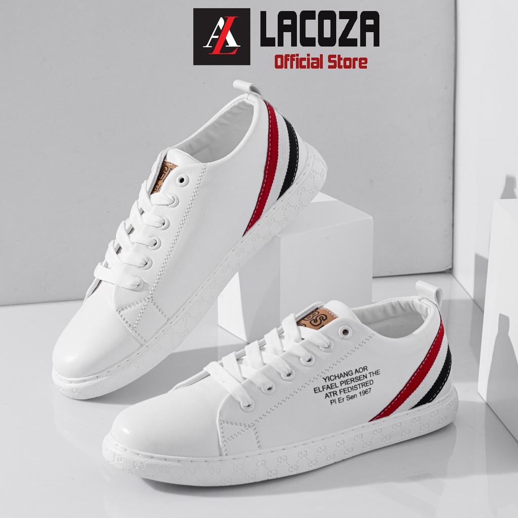 Giày nam thể thao sneaker LACOZA trắng đẹp cho học sinh đi học đi làm cao cấp Mã …