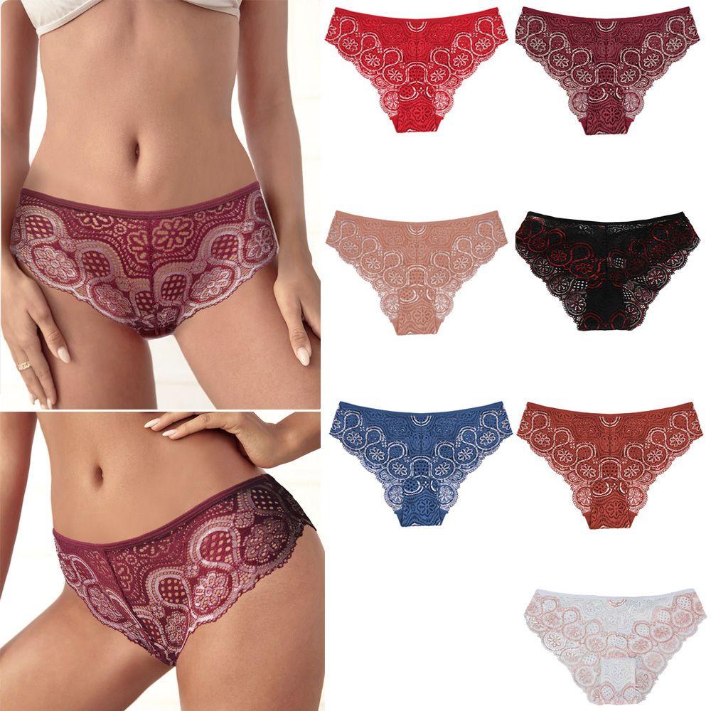 Quần Lót Ren Không Đường May Lưng Thấp Nâng Hông Dành Cho Nữ