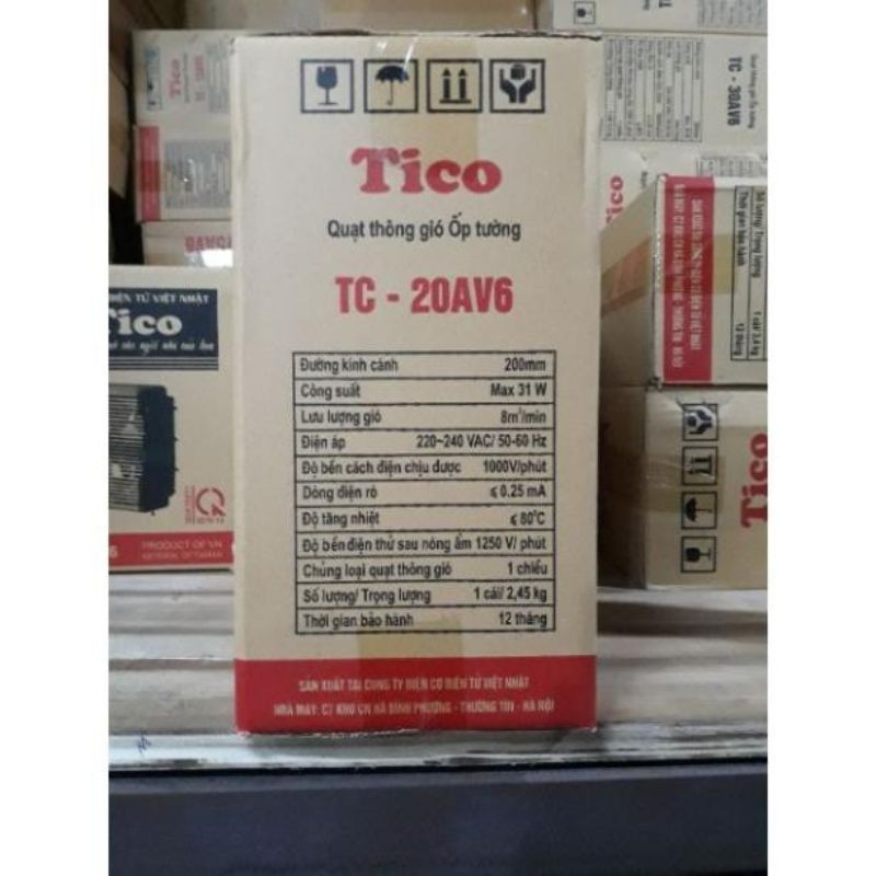 Quạt hút thông gió gắn tường TICO 25x25