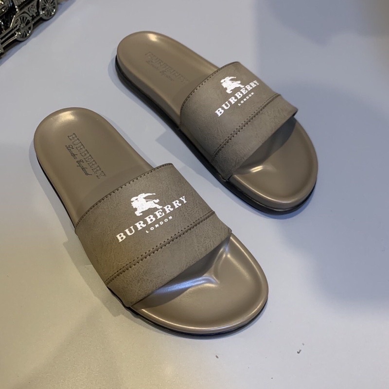 Dép nam quai ngang BURBERRY da cao cấp thời thượng Dép nam quai ngang kiểu dáng thanh lịch