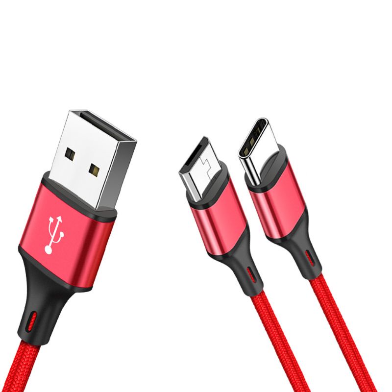 Dây Cáp Sạc Usb Type C 2 Trong 1 Cho Samsung Oneplus Xiaomi Huawei Zte Sony Htc Android