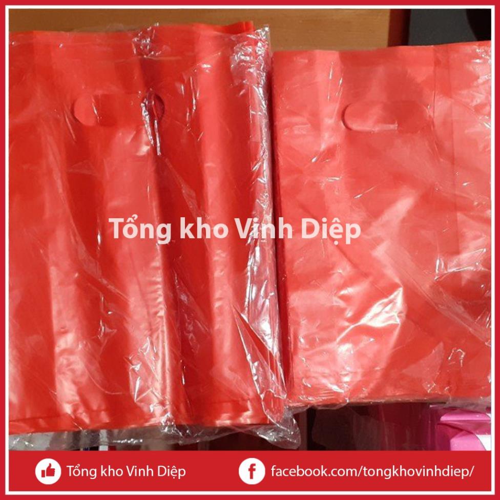 1kg túi nilon HD đỏ đựng hàng chất dày dùng làm túi đựng đồ, đựng quà biếu - 3 size
